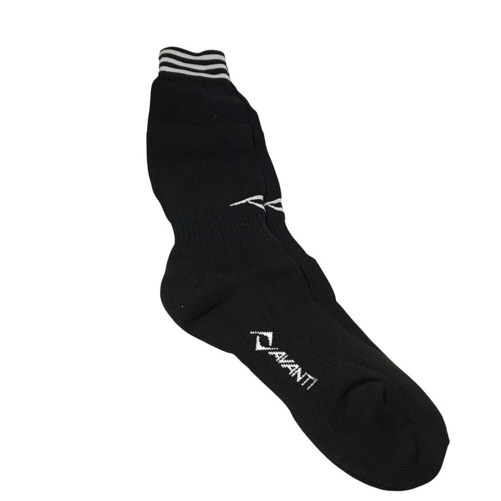 Avanti Black & White Striped Logo Athletic Socks Size AS